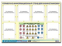Стенд информационный "Правила техники безопасности в кабинете физики" (80х110, 6 карманов) - fgospostavki.ru - Новосибирск