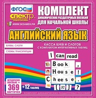 Динамические раздаточные пособия. Английский язык (карточки). Касса букв и слогов с набором интерактивных таблиц. - fgospostavki.ru - Новосибирск