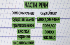Набор магнитных карточек "Части речи" (фон зелёный) - fgospostavki.ru - Новосибирск