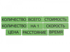 Набор магнитных карточек "Опорные слова к задачам" (зеленый) - fgospostavki.ru - Новосибирск