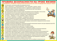 Таблица "Правила безопасности на уроке физики" (100х140 сантиметров, винил) - fgospostavki.ru - Новосибирск