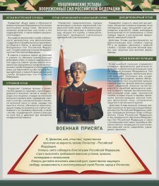 Стенд "Уставы. Закон военной службы. Военная присяга" - fgospostavki.ru - Новосибирск