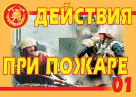 Комплект плакатов "Действия при пожаре" - fgospostavki.ru - Новосибирск