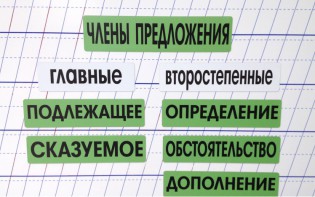 Набор магнитных карточек "Члены предложения" (фон зелёный) - fgospostavki.ru - Новосибирск